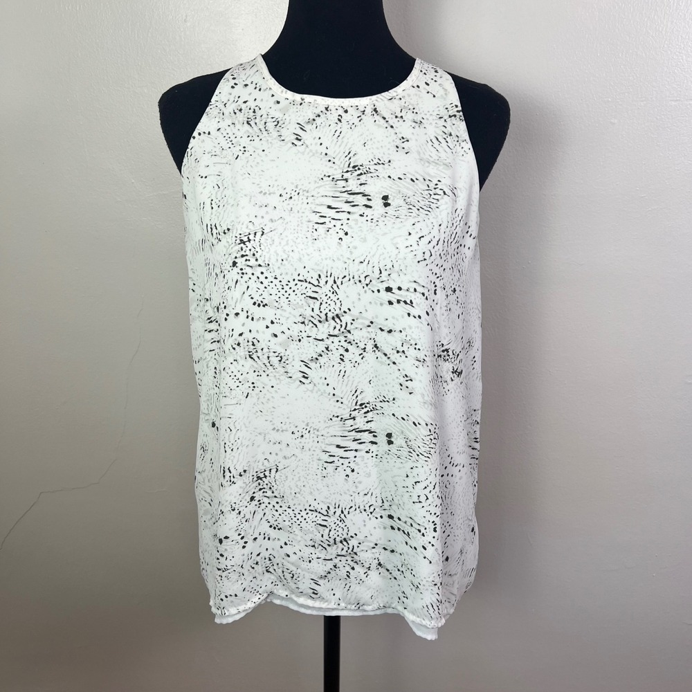 Mercer & Madison Sleeveless Blouse - Abstract Print, Lined, Split Back - M